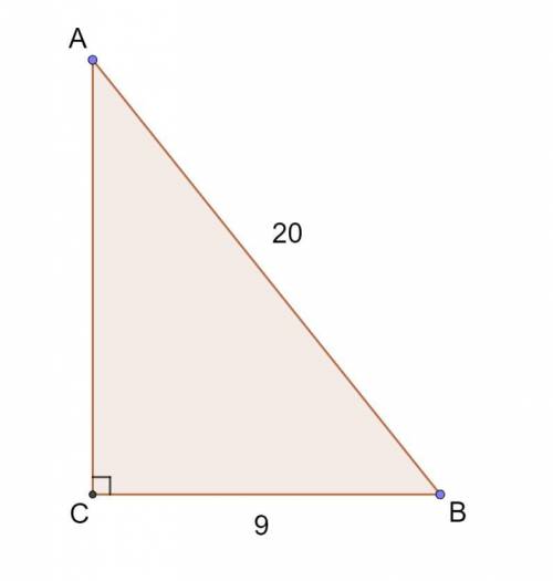 Втреугольнике авс угол с равен 90 градусов вс 9 ав 20. найдите соsb
