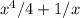 x^{4}/4+ 1/x