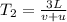 T_2=\frac{3L}{v+u}