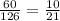 \frac{60}{126}= \frac{10}{21}