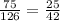 \frac{75}{126}= \frac{25}{42}