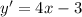 y'=4x-3