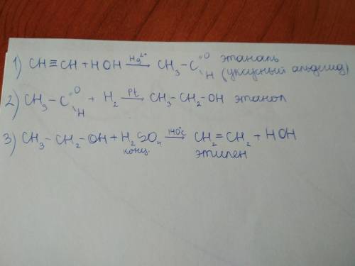 C2h2+h2o,hg^2+> x1+h2,> x2+h2so4,> x3 напишите ухр, определите x1,x2,x3 и назовите их