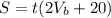 S=t(2 V_{b} +20)