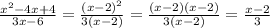 \frac{x^2-4x+4}{3x-6} = \frac{(x-2)^2}{3(x-2)} = \frac{(x-2)(x-2)}{3(x-2)} = \frac{x-2}{3}