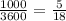 \frac{1000}{3600} = \frac{5}{18}