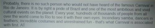 Составить текст из 10 предложений на языке о карнавале в рио-де-жанейро желательно с переводом