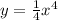 y= \frac{1}{4} x^{4}