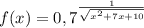 f(x) = 0,7 ^{ \frac{1}{ \sqrt{ x^{2} +7x+10} } }