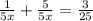 \frac{1}{5x}+\frac{5}{5x}=\frac{3}{25}