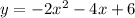 y = -2 x^{2} -4x+6