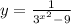 y= \frac{1}{ 3^{ x^{2} } -9}