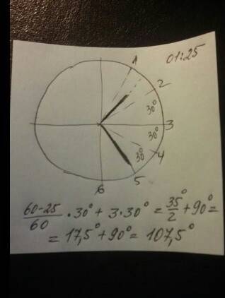 Бөлмедегі сағат казир 1 саг 25 минутты көрсетіп тұр. сағаттың сағаттық тили мен минуттық тили арасын