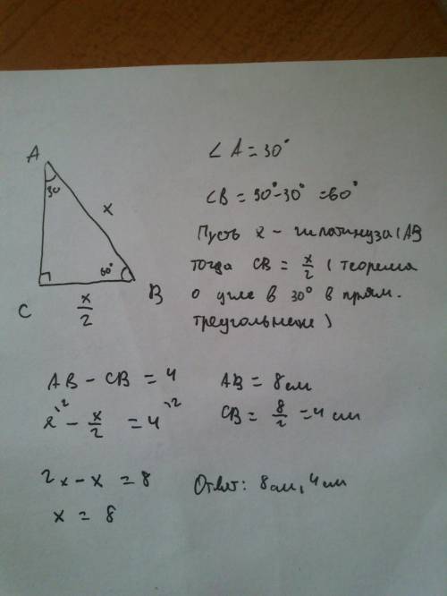 Один з кутів прямокутного трикутника =30°, а сума гіпотенузи та найменшого з катетів =30см. знайдіть