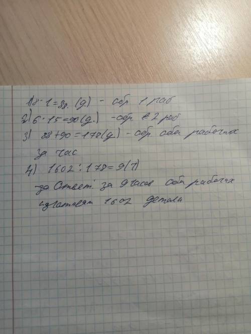 Как записать ? : двое рабочих изготавливали одинаковые детали. один обслуживал 8 станков, обрабатыва