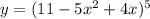 y=(11-5x^2+4x)^5