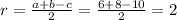 r= \frac{a+b-c}{2}= \frac{6+8-10}{2}=2