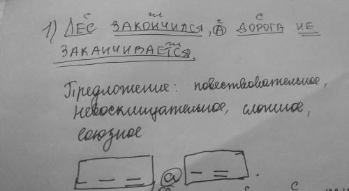 Синтаксический разбор сложных предложений 90 лес закончился,а дорога не заканчивается наступила ночь