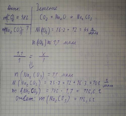 Вычислите массу соли которая образуется при взаимодействии оксида натрия с 48г. углекислого газа