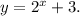 y = 2^x + 3.