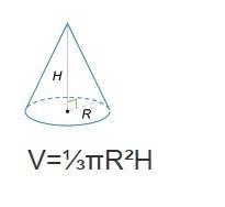 Чому дорівнює об‘єм конуса, радіус основи якого r, а висота дорівнює радіусу основи?