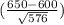 (\frac{650-600}{ \sqrt{576} } )