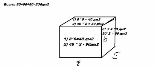 8дм (а) 6дм (б) 5дм (с) sповерхности