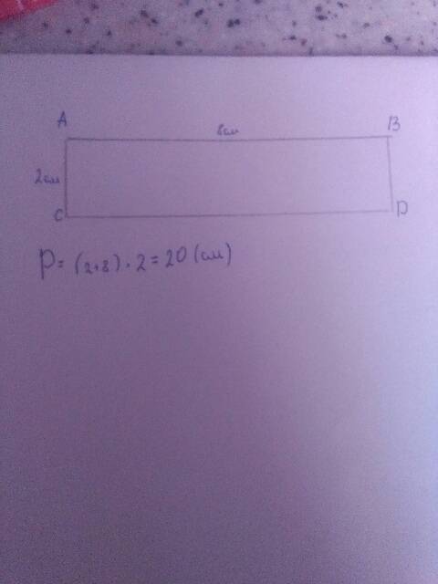 1.начертипрямоугольник,одна сторона которого 2 см, а вторая _ в 4 раза больше .обозначь буквами фигу