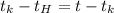 t_{k} - t_{H}=t-t_{k}