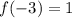 f(-3)=1