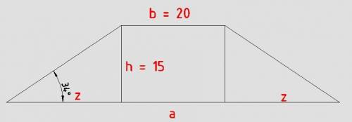 Найдите с точностью до 1 дм^{2} площадь равнобедренной трапеции в которой : а) большее основания рав