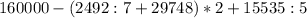 160000-(2492:7+29748)*2+15535:5