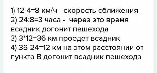 Из пункта а выехал всадник со скоростью 12 км/час. одновременно с ним из пункта б, находящегося на р