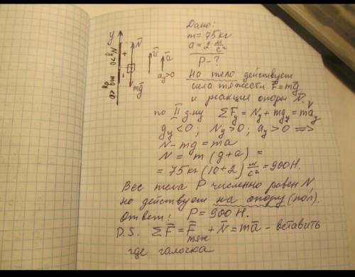 Человек массой 75 кг находится в лифте, который двигается вверх с ускорением 2м/с2. 1) изобразите си