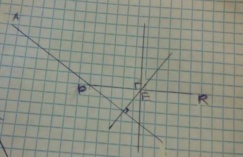 Начертите тупой угол apr, отметьте на его стороне pr точку e. проведите через точку e прямую, перпен