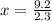 x= \frac{9.2}{2.3}