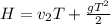 H=v_{2}T+ \frac{gT^{2}}{2}