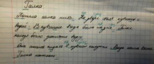 Подчеркнуть орфорграмму в галка. хотела галка пить. на дворе стоят кувшин с водой. в кувшине вода бы