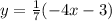 y = \frac{1}{7}(-4x - 3)