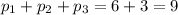 p_1+p_2+p_3=6+3=9