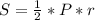 S= \frac{1}{2} *P*r