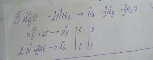 Нужно сделать окислительно восстановительную реакцию hgo+nh3=n2+hg+h2o