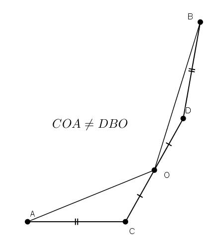 Ac=db, co=od.доказать, что треугольники coa и dob равны.