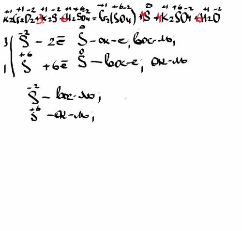 Уравнять электронно-ионным методом, указать окислитель и восстановитель: k2cr2o2+k2s+h2so4 -> cr2