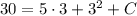 30=5\cdot 3+3^2+C