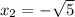 x_{2} = - \sqrt{5}