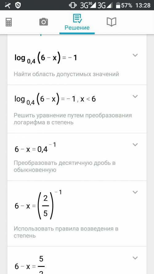 Решить уравнение 1) (1/32)^0,1x-1=16 2)log0,4(6-x)=-1