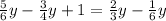 \frac{5}{6} y- \frac{3}{4}y+1= \frac{2}{3} y- \frac{1}{6} y