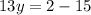 13y=2-15