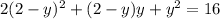 {2( 2 - y)^{2} + (2 - y) y + {y}^{2} = 16